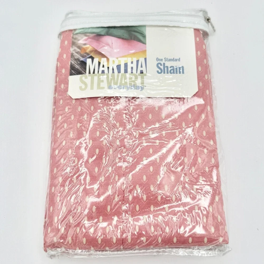 Martha Stewart Std Sham 2000 Pink Rose Dot Floral Vintage Cottagecore Bedding